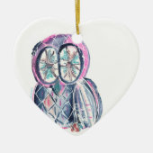 Magical Winter Waterverf Uil Keramisch Ornament (Voorkant)