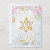 Magical Winter Wonderland Unicorn Birthday Invite Kaart (Achterkant)