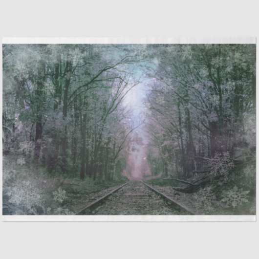 Magical Winter Woodland Scene Decoupage Tissuepapier (Voorkant)