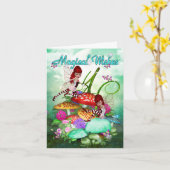 Magical Wishes, playful fairies. Kaart (Gele Bloem)