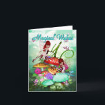 Magical Wishes, playful fairies. Kaart<br><div class="desc">A tale of two cute fairies playing in a fantasy garden among the magic mushrooms With the words ...  Magical Wishes ...  This will make a beautiful Birthday Card or even a Mothers Day card.</div>