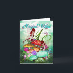 Magical Wishes, playful fairies. Kaart<br><div class="desc">A tale of two cute fairies playing in a fantasy garden among the magic mushrooms With the words ...  Magical Wishes ...  This will make a beautiful Birthday Card or even a Mothers Day card.</div>