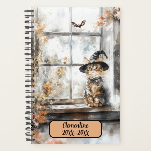 Magical Witch Cat Undated Appointment Book Diary  Planner (Voorkant)