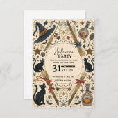 Magical Witch Halloween Party Invitation– Editable Kaart (Voorkant / Achterkant)