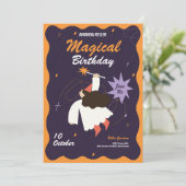 Magical Witch Verjaardag Uitnodiging (Staand voorkant)