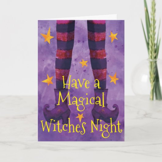 Magical Witches Night Halloween Wenskaart Kaart (Voorkant)