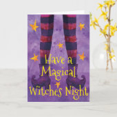 Magical Witches Night Halloween Wenskaart Kaart (Gele Bloem)