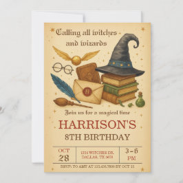 Magical Wizard and Witches Birthday Kaart