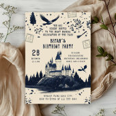 Magical Wizard Castle Verjaardagsfeest Kaart