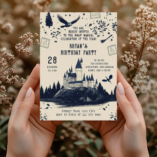 Magical Wizard Castle Verjaardagsfeest Kaart