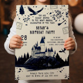 Magical Wizard Castle Verjaardagsfeest Kaart