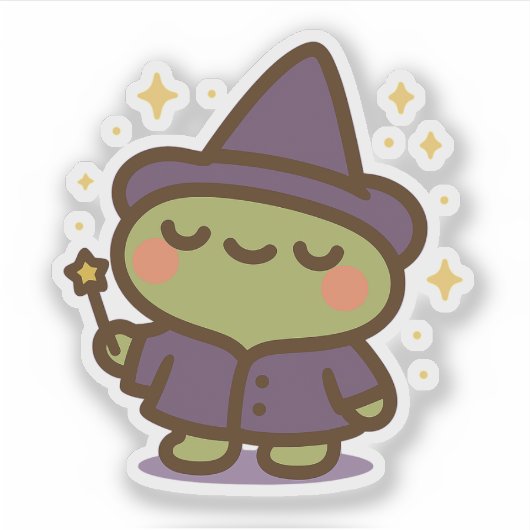 Magical Wizard Frog Sticker (Voorkant)