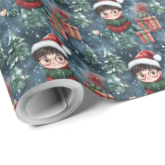 Magical Wizard Holiday Wrapping Paper Cadeaupapier (Rol Hoek)