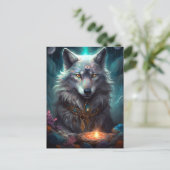 Magical Wolf Fantasy Art Briefkaart (Staand voorkant)