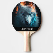 Magical Wolf Fantasy Monogram Tafeltennisbatje (Voorkant)