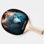 Magical Wolf Fantasy Monogram Tafeltennisbatje (Zijkant)