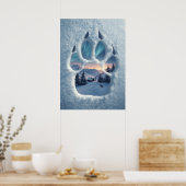 Magical Wolf Paw Print Winter Landscape (Keuken)