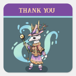 Magical wolf, Thank You Vierkante Sticker