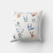 Magical Woodland Animals Birth Stats Boy Baby Kussen (Achterkant)