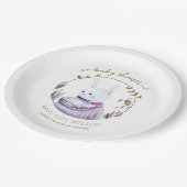 Magical Woodland Books Bunny Girl Baby shower Papieren Bordje (Gekanteld)