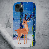 Magical Woodland Deer in een Snowy Forest Case-Mate iPhone Case