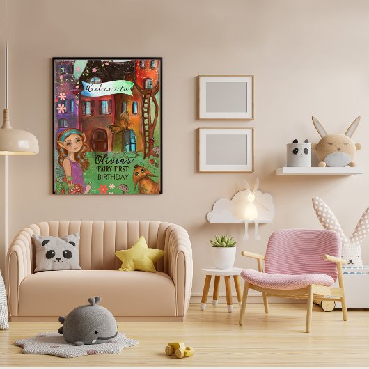 Magical Woodland Fairy 1st Birthday Welkom Poster