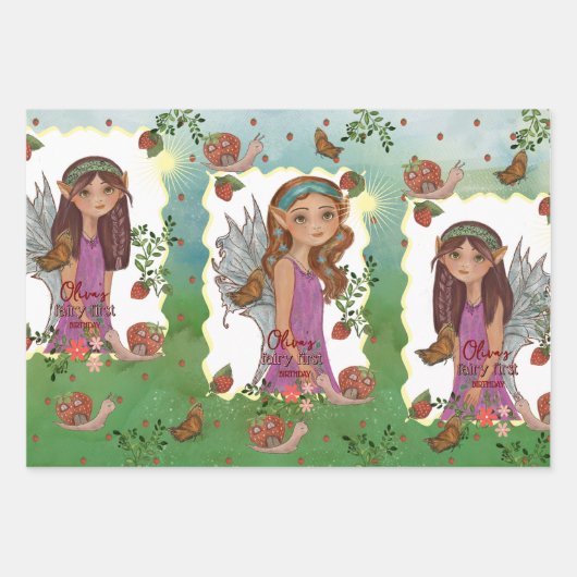 Magical Woodland Fairy Assorted Custom Inpakpapier Vel (Voorkant)