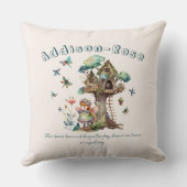 Magical Woodland Fairy Dragonfly Treehouse Kussen (Achterkant)