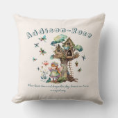 Magical Woodland Fairy Dragonfly Treehouse Kussen (Voorkant)