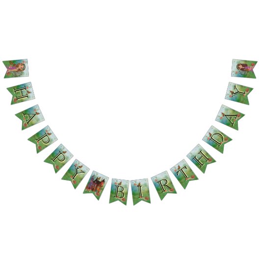 Magical Woodland Fairy Eerste Verjaardag Bunting F Vlaggetjes (Alle)