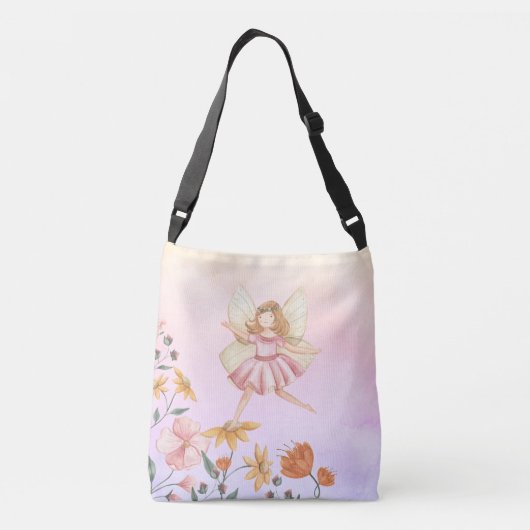 Magical Woodland Fairy & Whimsical Spring Flowers Crossbody Tas (Achterkant)