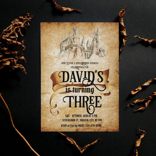 Magical World Castle Fabulous Kinder 3e verjaardag Kaart