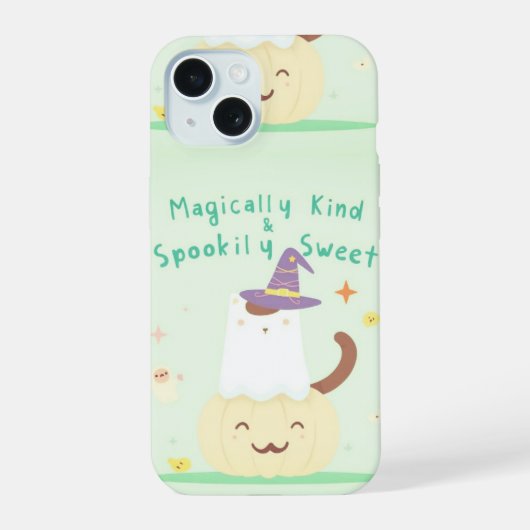 Magically Kind & Spookily Sweet – Cute Pastel Hall iPhone 15 Case (Achterkant)