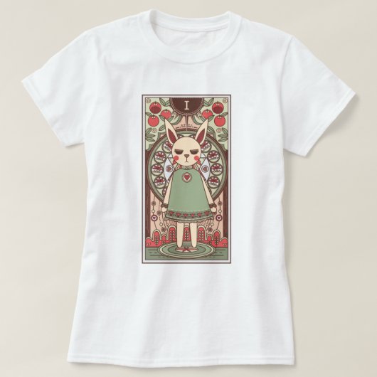 Magicia Bunny Tarot Kaart T-Shirt (Design voorkant)
