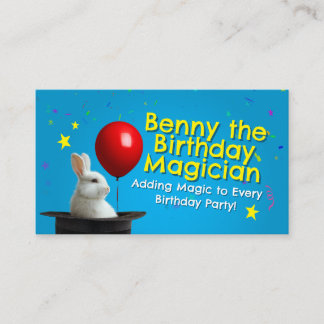 Magician Birthday Party Business Card 3.5" x 2.0" Visitekaartje