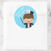 Magician Boy Kinder Magic Verjaardagsfeestje Ronde Sticker (Tas)