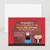 Magician Boy Magic Kids Verjaardagsfeestje Uitnodi Kaart (Voorkant / Achterkant)