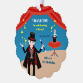 Magician Boy Show Verjaardagsfeestje Ornament Kaart (Links)