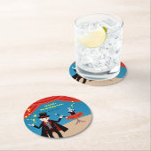 Magician Boy Show Verjaardagsfeestje Ronde Kartonnen Onderzetter (Insitu)