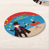 Magician Boy Show Verjaardagsfeestje Ronde Kartonnen Onderzetter (Gebogen)