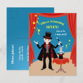 Magician Boy Show Verjaardagsfeestje Uitnodiging Briefkaart (Voorkant / Achterkant)