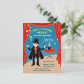 Magician Boy Show Verjaardagsfeestje Uitnodiging Briefkaart (Staand voorkant)