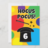 Magician hat and magic wand magical Birthday party Kaart (Voorkant)