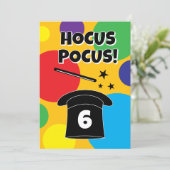 Magician hat and magic wand magical Birthday party Kaart (Staand voorkant)