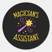 Magician Istant Costume Kids Men Women Birthday Ch Ronde Sticker (Voorkant)