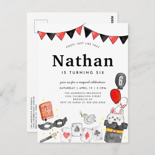 Magician Rabbit Deck Kaart Wand Magic Show Verjaar (Voorkant / Achterkant)