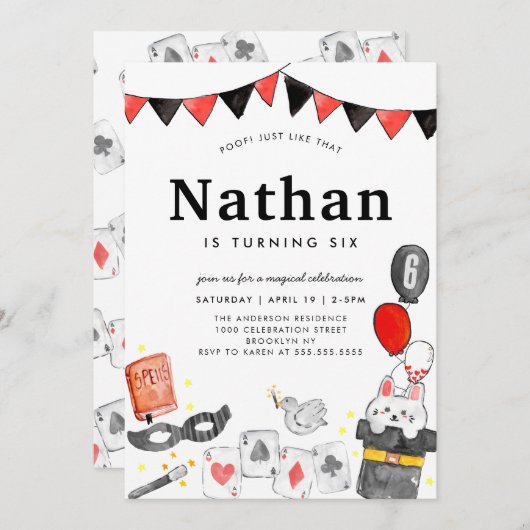 Magician Rabbit Deck Kaart Wand Magic Show Verjaar (Voorkant / Achterkant)