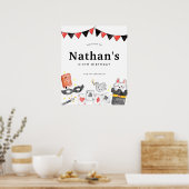 Magician Rabbit Wand Magic Birthday Welkom Show Poster (Keuken)