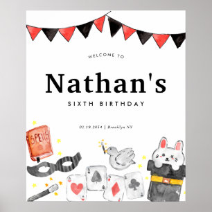 Magician Rabbit Wand Magic Birthday Welkom Show Poster