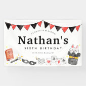 Magician Rabbit Wand Magic Show Verjaardagsfeest Spandoek (Horizontaal)